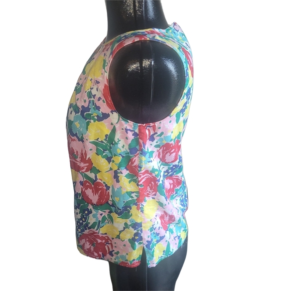 Talbots Petites Colorful Floral Sleeveless Top 6P - Picture 4 of 6